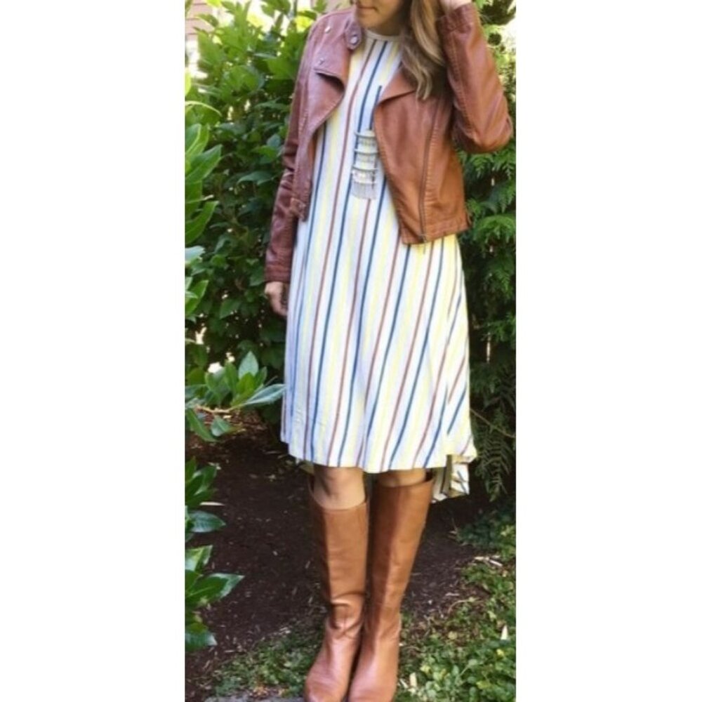 LulaRoe Women's Multicolor Vertical‎ Stripes High-Low Carly Swing Dress Size XXS - Picture 5 of 15